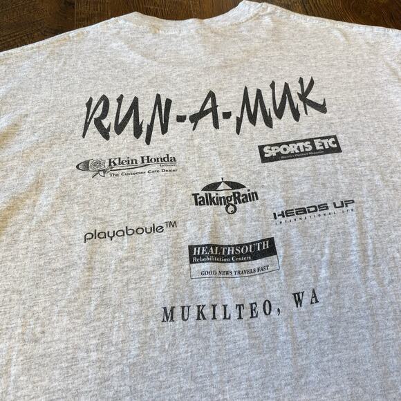 Vintage 1999 Run A Muk Fistival T-Shirt Mukilteo Lighthouse Hanes Comfort T XL - Picture 3 of 5